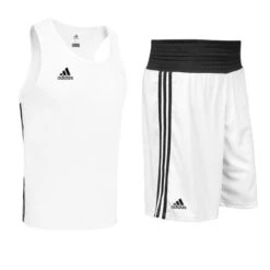 Adidas Base Punch Shorts & Vest Set -Venu Boxing Shop adibp white