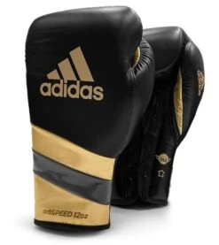 Adidas AdiSpeed Boxing Gloves - Lace 12 Adidas AdiSpeed Boxing Gloves - Lace -Venu Boxing Shop adispeed lace black gold