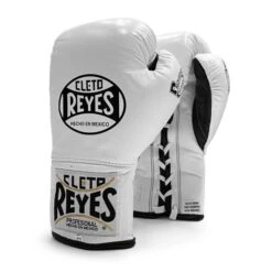 Cleto Reyes 'Safetec' Pro Fight Boxing Glove -Venu Boxing Shop cleto safe tec white 2