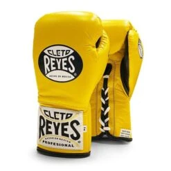 Cleto Reyes 'Safetec' Pro Fight Boxing Glove -Venu Boxing Shop cleto safe tec yellow 2