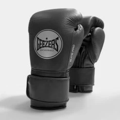 Geezers Elite Pro Training/Sparring Gloves 2.0 - Velcro -Venu Boxing Shop elite pro velcro dark grey