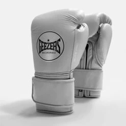 Geezers Elite Pro Training/Sparring Gloves 2.0 - Velcro -Venu Boxing Shop elite pro velcro light grey