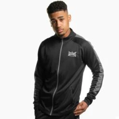 Geezers Poly Tracksuit Top -Venu Boxing Shop g2901 black grey 1