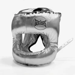 Geezers Elite Pro Bar Faced Headguard -Venu Boxing Shop geezers elite pro barfaced headguard silver