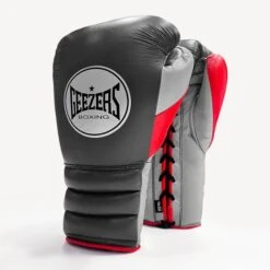 Geezers Halo Training/Sparring Boxing Gloves - Lace -Venu Boxing Shop halo live images lace dark grey red