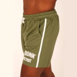 Kronk Single Stripe Detroit Applique Lined Shorts -Venu Boxing Shop k2778 green 1