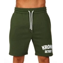 Kronk Detroit Applique Jog Shorts -Venu Boxing Shop kronk applique detroit jog shorts khaki 1