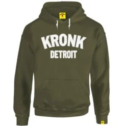 Kronk Detroit Applique Hoodie -Venu Boxing Shop kronk detroit applique hoodie khaki 1