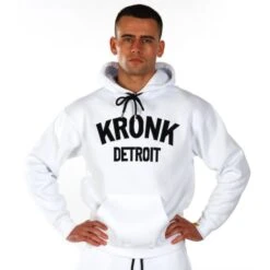 Kronk Detroit Applique Hoodie -Venu Boxing Shop kronk detroit applique hoodie white 1