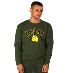 Kronk Gloves Applique Sweatshirt -Venu Boxing Shop kronk gloves applique sweatshirt khaki 1
