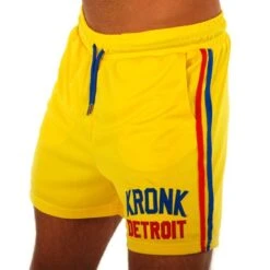 Kronk Iconic Detroit Applique Lined Shorts -Venu Boxing Shop kronk iconic detroit applique lined shorts yellow 1