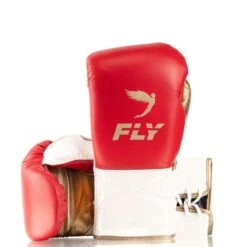 Fly Superlace Lightning Boxing Gloves -Venu Boxing Shop lace red gold 1