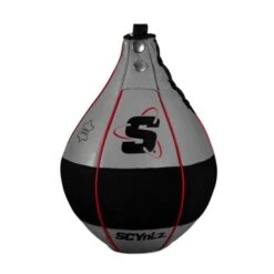 SCYntz Leather Speed Bag -Venu Boxing Shop scyntz leather speed bag grey black 1