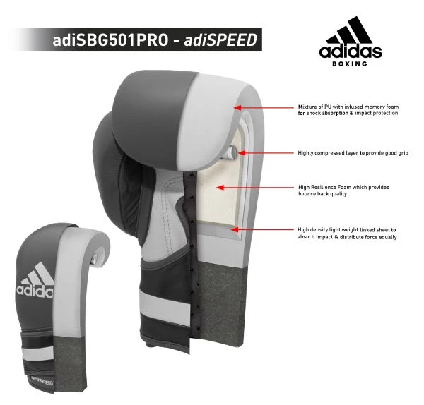 Adidas AdiSpeed Boxing Gloves - Velcro 12 Adidas AdiSpeed Boxing Gloves - Velcro - Image 10