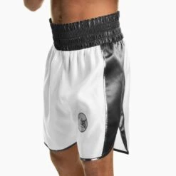 Suzi Wong X Geezers Satin 2 Colour Boxing Shorts -Venu Boxing Shop sw1700 white black 1