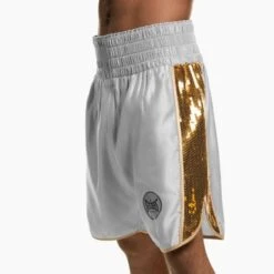 Suzi Wong X Geezers Satin/Sequin Boxing Shorts -Venu Boxing Shop sw1710 grey 1