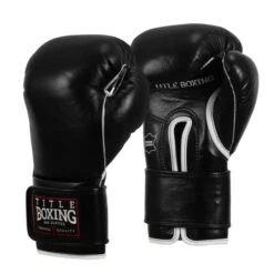 TITLE Old School Leather Bag Gloves 5 TITLE Old School Leather Bag Gloves -Venu Boxing Shop tb137 black 1