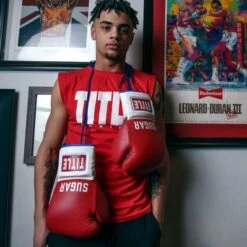 TITLE Boxing Sugar Ray Leonard Signature Leather Sparring Gloves -Venu Boxing Shop tb165 9