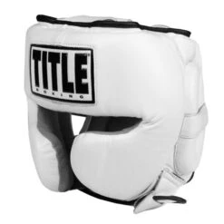 TITLE Boxing Leather Sparring Headgear 5 TITLE Boxing Leather Sparring Headgear -Venu Boxing Shop tb805 white 1