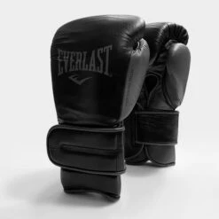 Everlast Powerlock2 Pro Training Boxing Gloves - Hook & Loop -Venu Boxing Shop velcro black