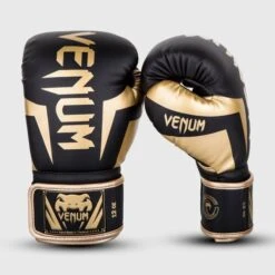 Venum Elite Boxing Gloves -Venu Boxing Shop venum elite black gold 1