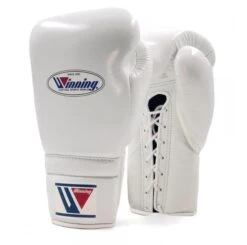 Winning MS Training Lace Boxing Gloves -Venu Boxing Shop winning lace boxing gloves white 4